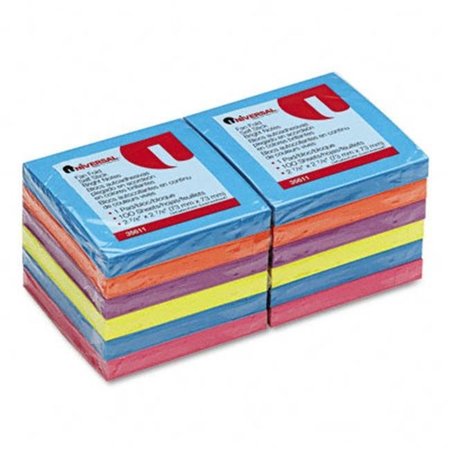 UNIVERSAL BATTERY Universal 35611 Fan-Flded Pop-Up Notes  3 x 3  Five Colors  12 100-Sheet Pads Pack 35611